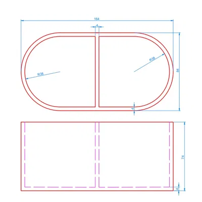 Giá đỡ đơn giản cho hai ly có đường kính tối đa 76 mm