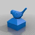 Nắp cột hàng rào với chim low poly - Thumbnail 3