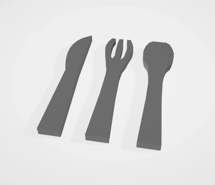 Dụng cụ ăn uống cho búp bê: Muỗng, nĩa và dao 1:18 - Image 1