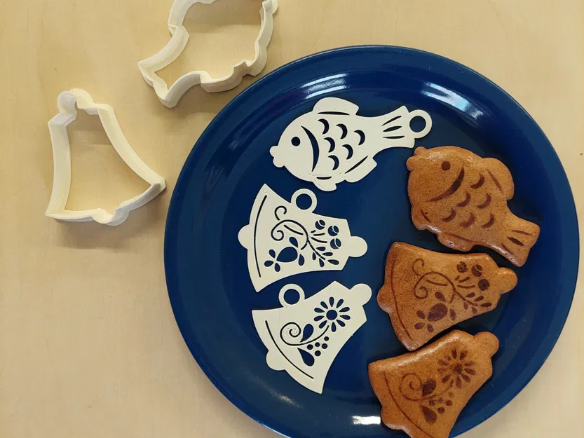 Mẫu khuôn cắt bánh gừng trang trí bằng cacao - Image 1