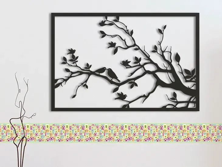 Mô hình cắt laser hoa xuân trang trí tường - Image 1