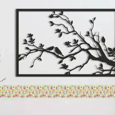 Mô hình cắt laser hoa xuân trang trí tường