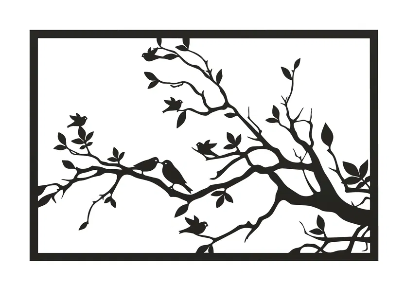 Mô hình cắt laser hoa xuân trang trí tường - Image 2