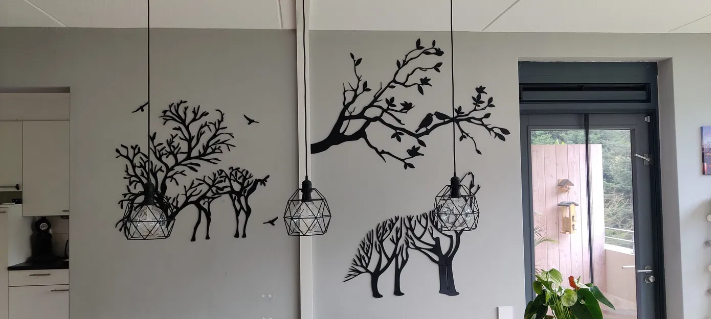 Chậu hoa mùa xuân không khung tranh với chim và cành cây - Image 2