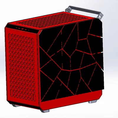 Trang trí khối lava vỡ cho thùng máy Qube 500