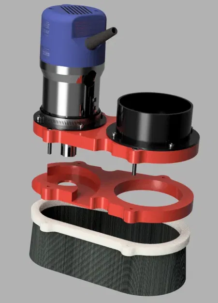 Bộ phận che bụi Bosch 1617 với bộ phân tách không khí cho CNC R... - Image 3