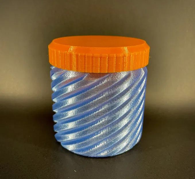 Bình đựng tròn có kết cấu - nắp ren, mô hình tham số - Image 3