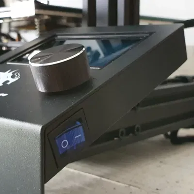 Vỏ PCB LCD Ender 3 với giá đỡ công tắc cho đèn LED