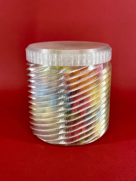 Bình đựng tròn có kết cấu - nắp ren, mô hình tham số - Image 5