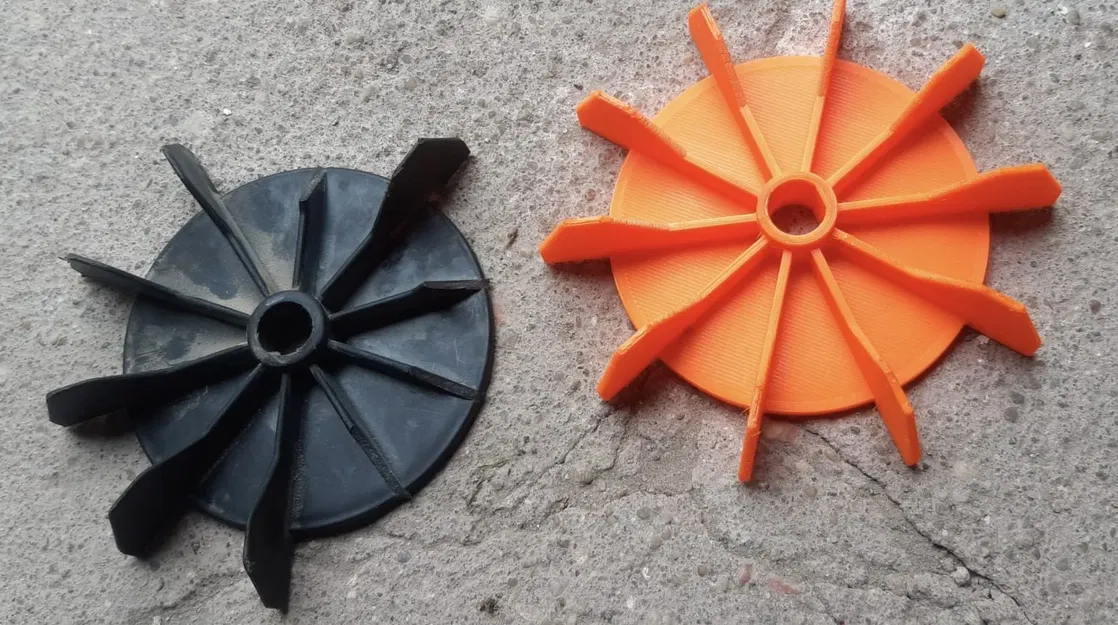 Quạt động cơ điện với lỗ trong 11.6mm và đường kính 107.5mm - Image 1