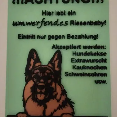 Biển cảnh báo hài hước về chó tại nhà