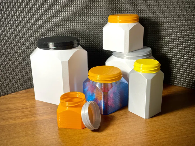 Bình đựng hình vuông có nắp vặn cho in 3D nhanh chóng - Image 4