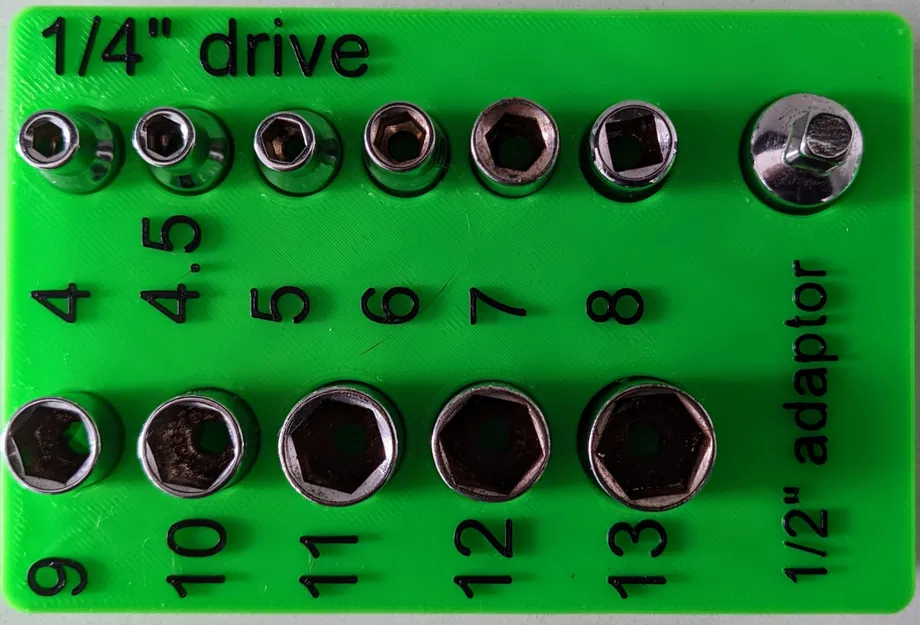 Giá đỡ bộ socket 1/4" Gridfinity cho dụng cụ sửa chữa - Image 1