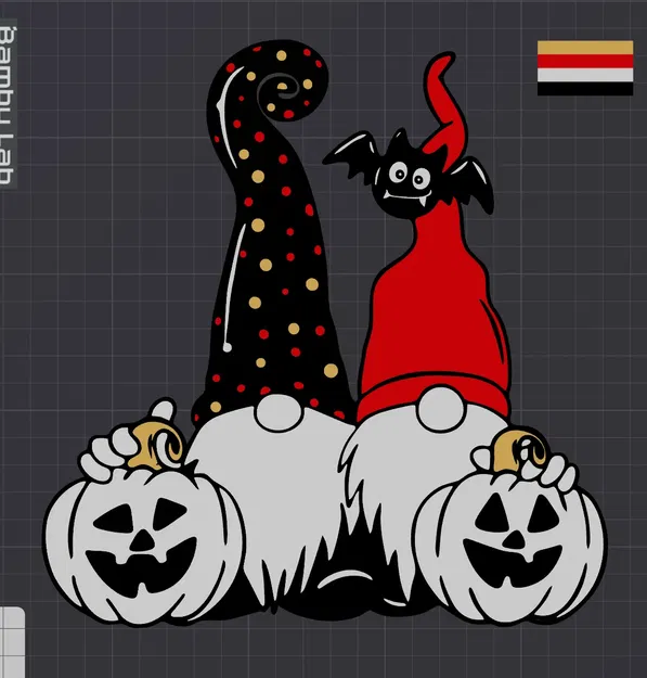 Gnome trang trí Halloween 2D cho máy in 3D - Image 2