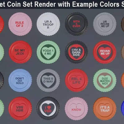 Coi coin fidget trái tim chủ đề Star Wars cho ngày Valentine