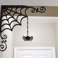 Trang trí Halloween mạng nhện góc với nhện in sẵn - Thumbnail 1