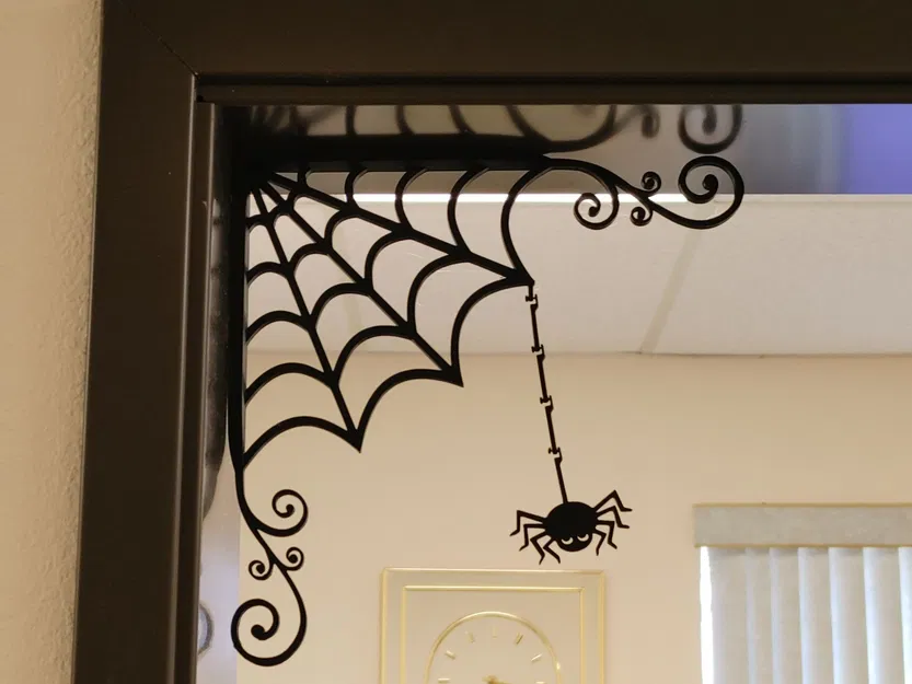 Trang trí Halloween mạng nhện góc với nhện in sẵn - Image 3