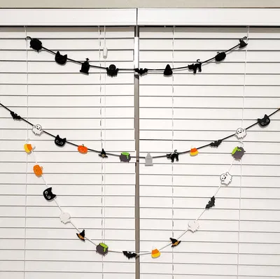 Trang trí dây garland Halloween kết hợp hình dạng vui nhộn