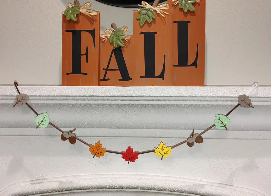 Dây trang trí lá mùa thu và quả thông cho ngày lễ - Image 1