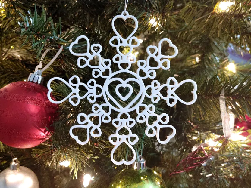 Đồ trang trí tuyết hình trái tim cho dịp lễ hội - Image 1