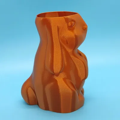 Bình hoa thỏ tai dài in theo chế độ xoắn ốc