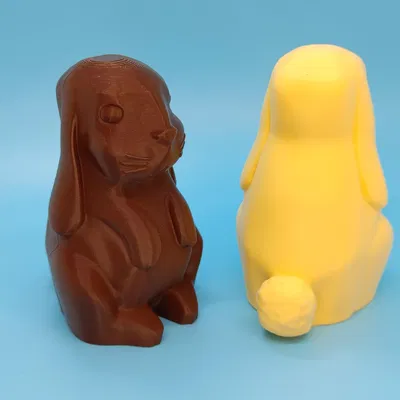 Thỏ dễ thương với tai rủ mùa xuân và lễ Phục sinh