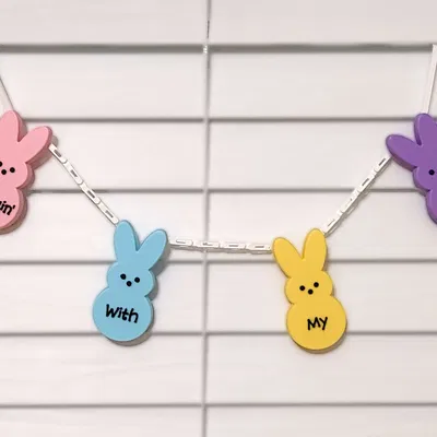 Trang trí treo mùa xuân với nhân vật thỏ đáng yêu