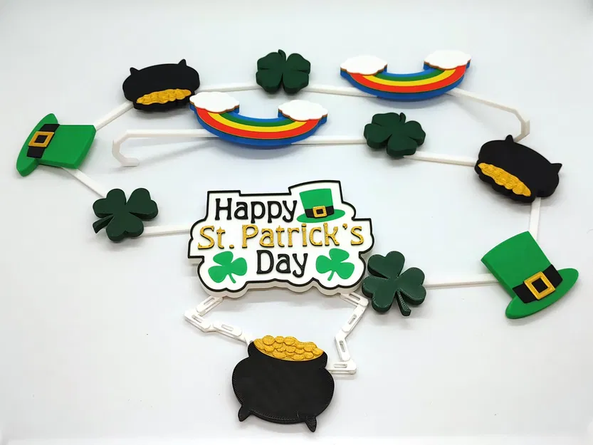 Dây trang trí lễ hội Ngày Thánh Patrick ghép nối màu sắc - Image 2