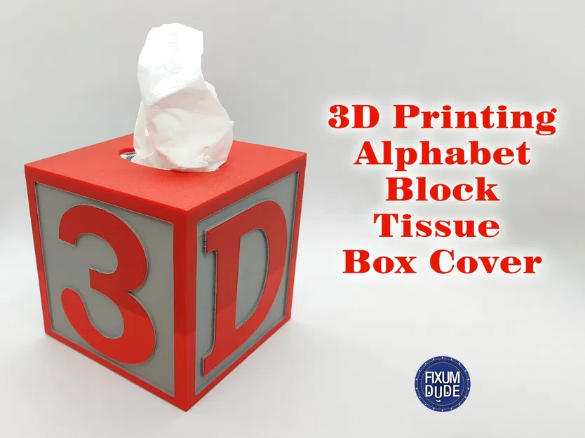 Vỏ hộp đựng khăn giấy hình khối chữ cái in 3D - Image 1