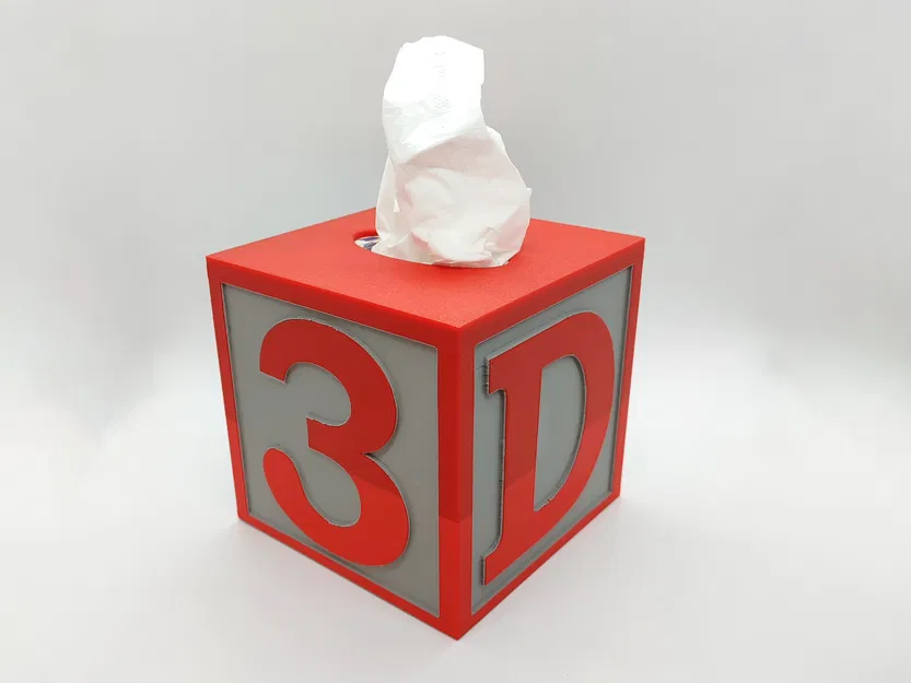 Vỏ hộp đựng khăn giấy hình khối chữ cái in 3D - Image 2