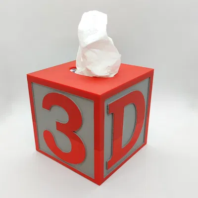 Vỏ hộp đựng khăn giấy hình khối chữ cái in 3D