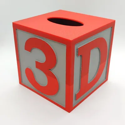 Vỏ hộp đựng khăn giấy hình khối chữ cái in 3D