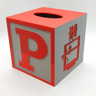 Vỏ hộp đựng khăn giấy hình khối chữ cái in 3D