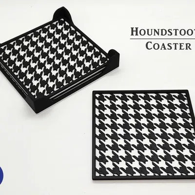 Lót ly Houndstooth hình vuông thanh lịch