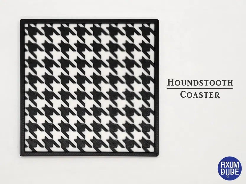 Lót ly Houndstooth hình vuông thanh lịch - Image 2