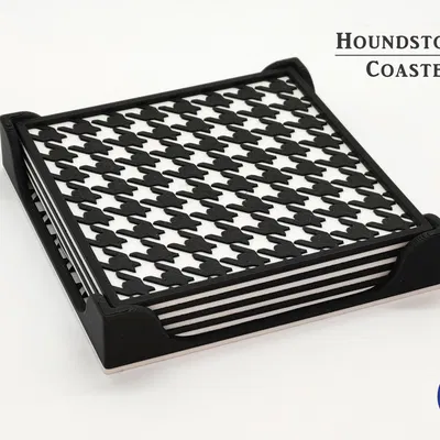 Lót ly Houndstooth hình vuông thanh lịch