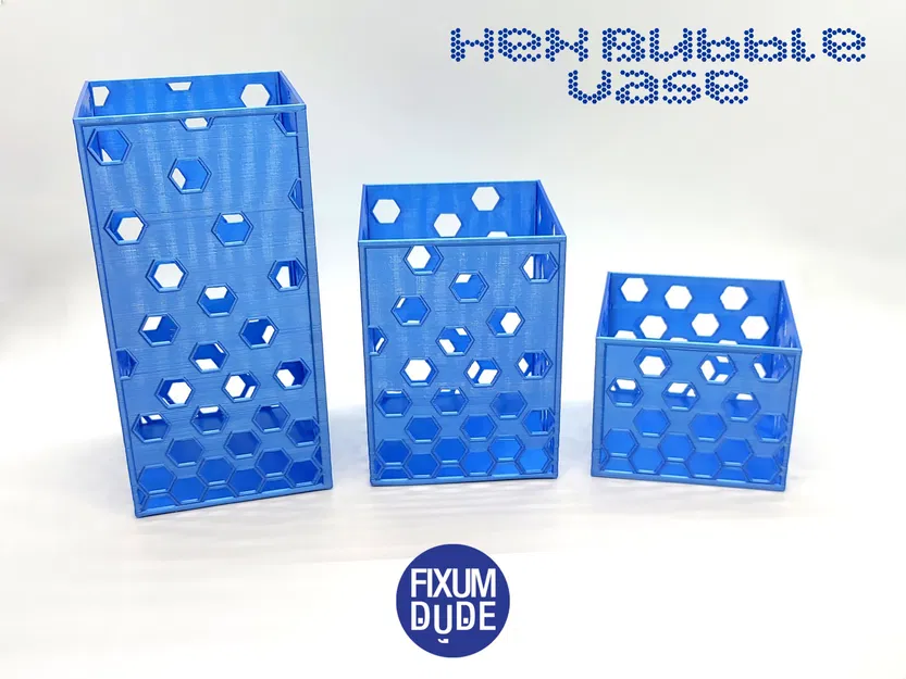 Bình hình vuông họa tiết bọt hex độc đáo - Image 2