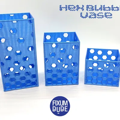 Bình hình vuông họa tiết bọt hex độc đáo