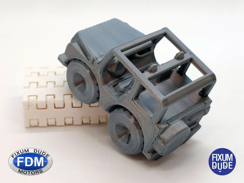 Xe Jeep in tại chỗ Fixum Dude Motors với bánh xe xoay - Image 2