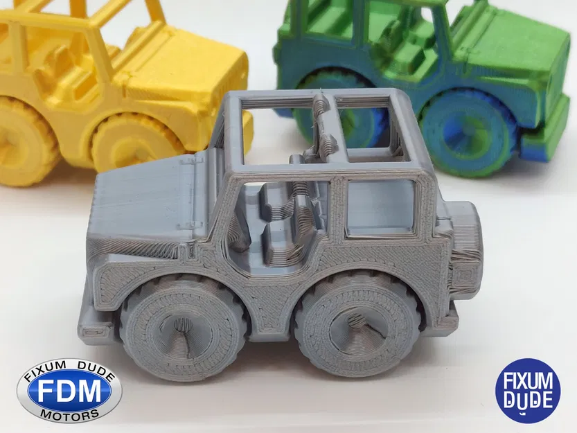 Xe Jeep in tại chỗ Fixum Dude Motors với bánh xe xoay - Image 5