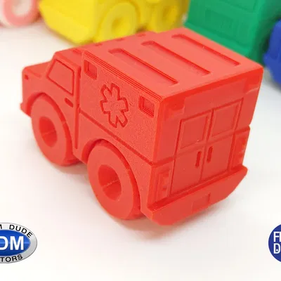 Xe cứu thương in tại chỗ Fixum Dude Motors với bánh xe xoay