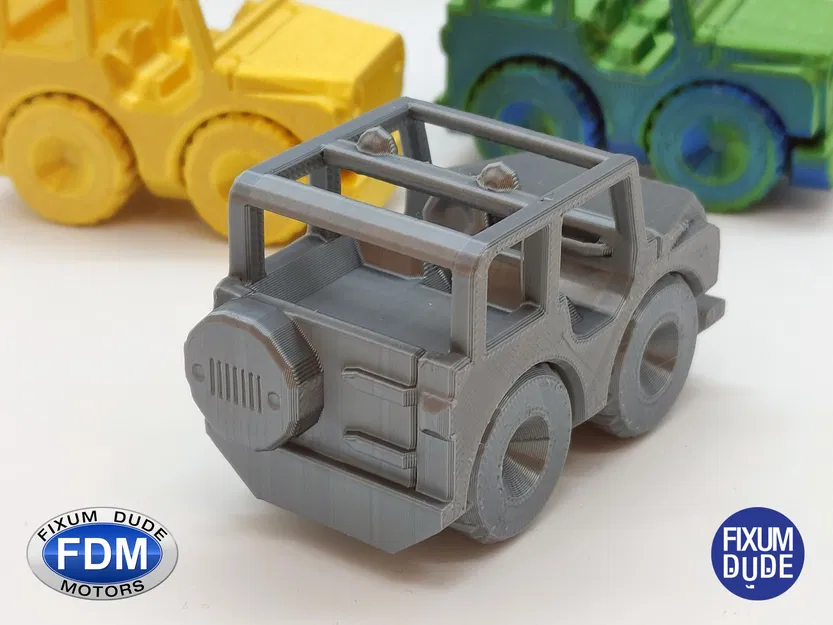 Xe Jeep in tại chỗ Fixum Dude Motors với bánh xe xoay - Image 11