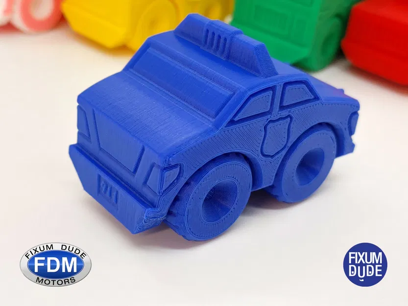 Xe cảnh sát in sẵn với bánh xe xoay từ Fixum Dude Motors - Image 2