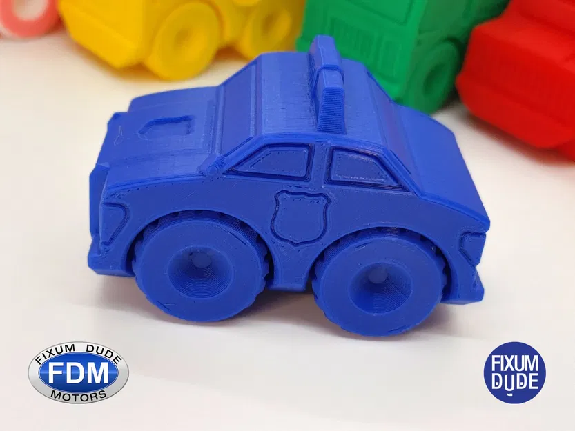 Xe cảnh sát in sẵn với bánh xe xoay từ Fixum Dude Motors - Image 4