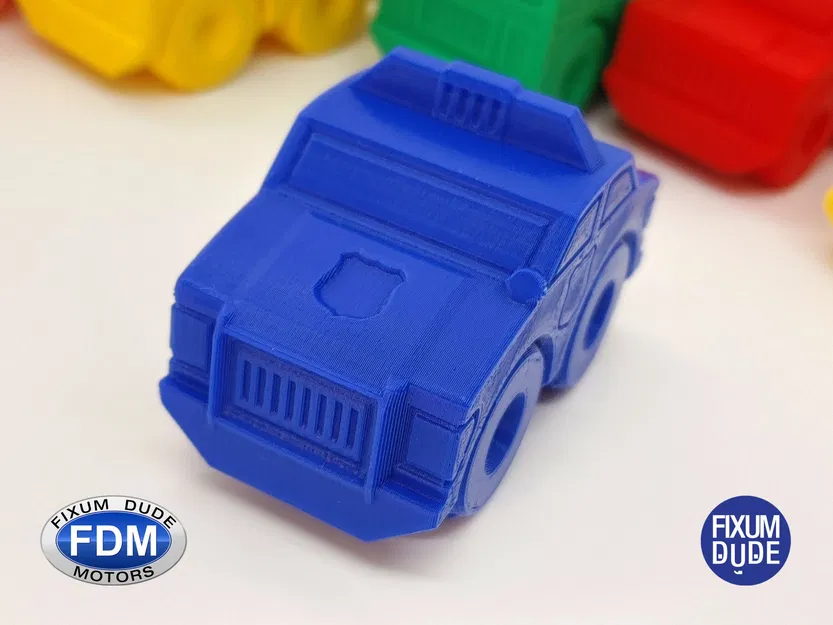 Xe cảnh sát in sẵn với bánh xe xoay từ Fixum Dude Motors - Image 6