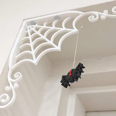 Trang trí Halloween mạng nhện góc với nhện từ tính