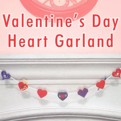 Dây trang trí trái tim Valentine nhiều màu sắc ghép lại