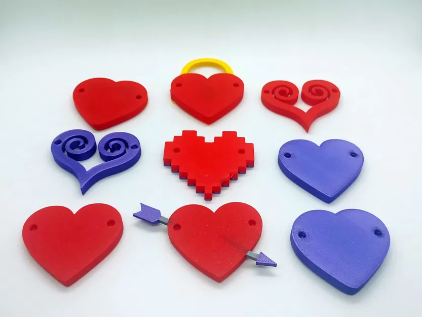 Dây trang trí trái tim Valentine nhiều màu sắc ghép lại - Image 8