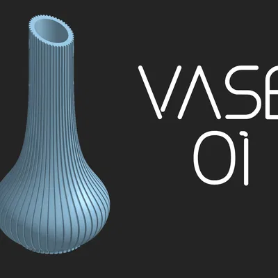 Váza baňatá với trang trí đường thẳng đứng và cổ vát