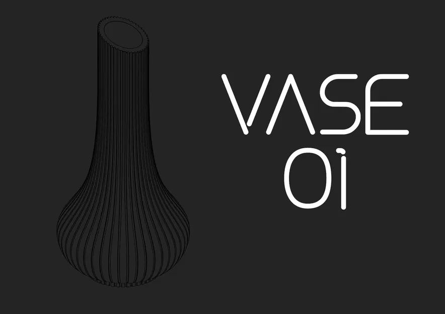 Váza baňatá với trang trí đường thẳng đứng và cổ vát - Image 2